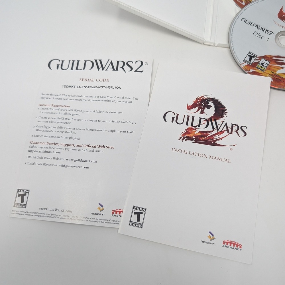 Guild Wars 2 PC Game DVD-ROM ArenaNet 2-Disc Set with Manual and Serial Code - Picture 8 of 11